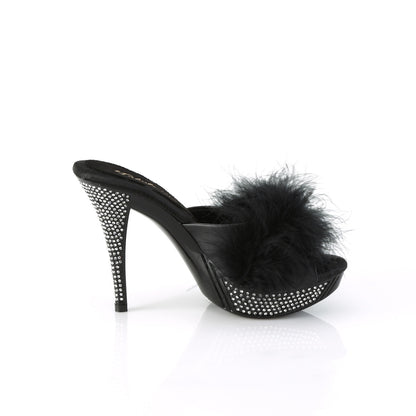 Fabulicious   ELEGANT-401f blk marabou-faux cuir / blk