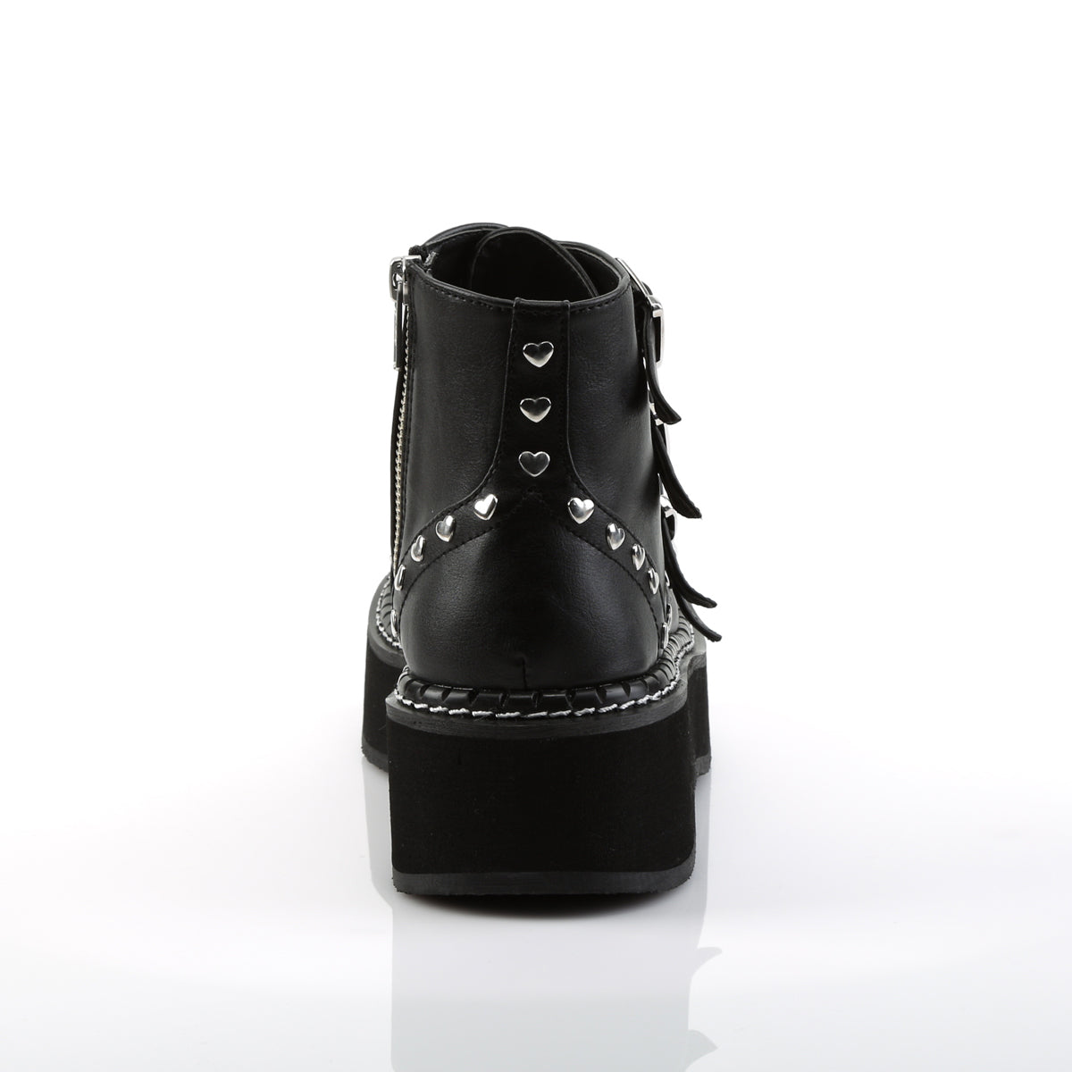 DemoniaCult Bottes de cheville des femmes EMILY-315 Cuir végétalien BLK