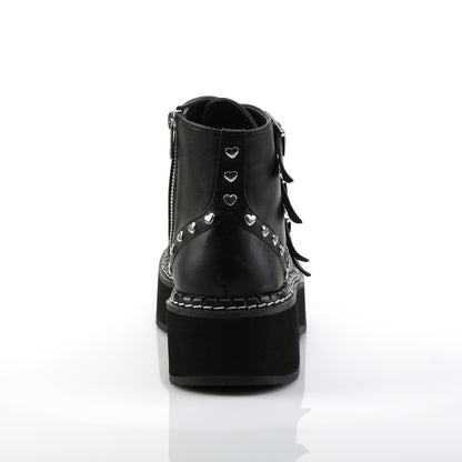 DemoniaCult Bottes de cheville des femmes EMILY-315 Cuir végétalien BLK