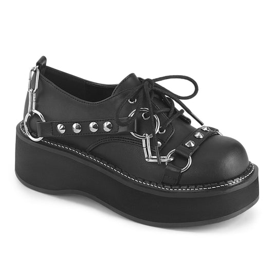 DemoniaCult Women's Heels & Platform Shoes EMILY-32 Blk Vegan Leather