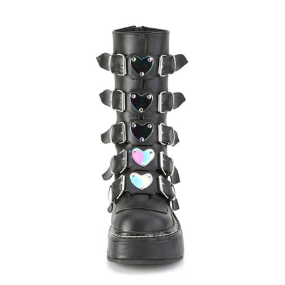 DemoniaCult Bottes de femmes EMILY-330 Cuir végétalien BLK