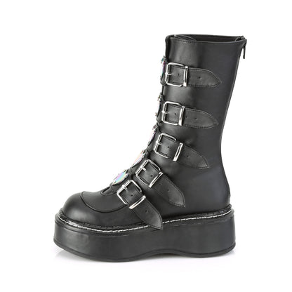 DemoniaCult Bottes de femmes EMILY-330 Cuir végétalien BLK