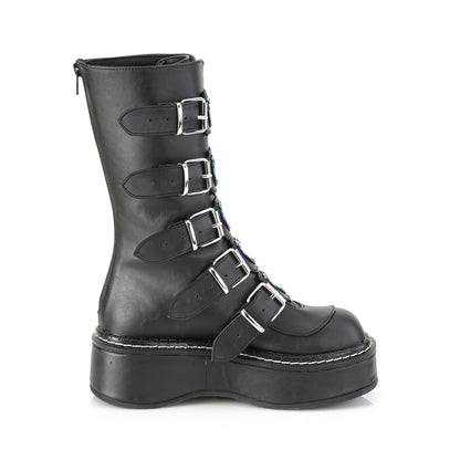 DemoniaCult Bottes de femmes EMILY-330 Cuir végétalien BLK