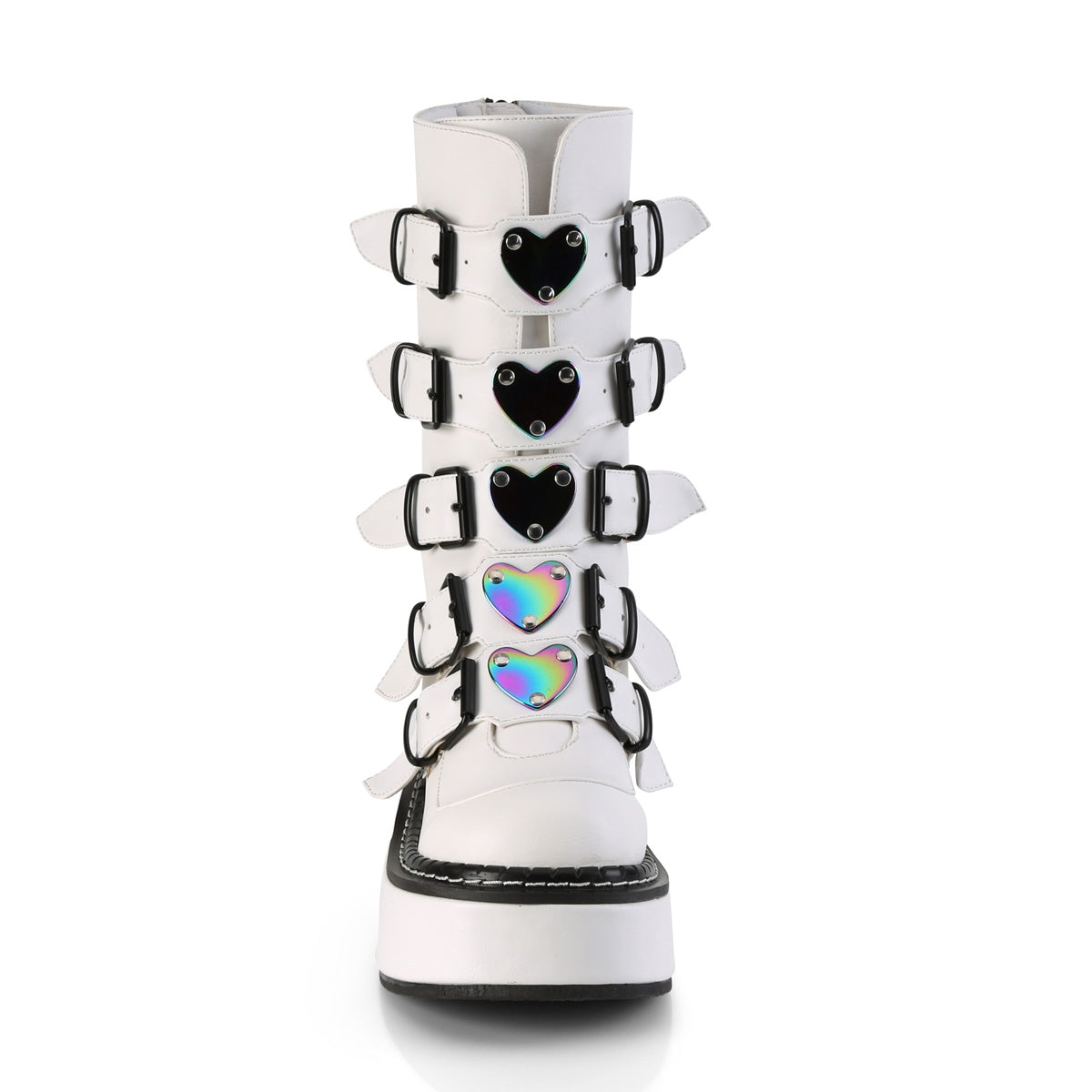 DemoniaCult Bottes de femmes EMILY-330 Wht Vegan Leather