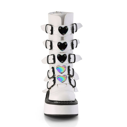 DemoniaCult Bottes de femmes EMILY-330 Wht Vegan Leather
