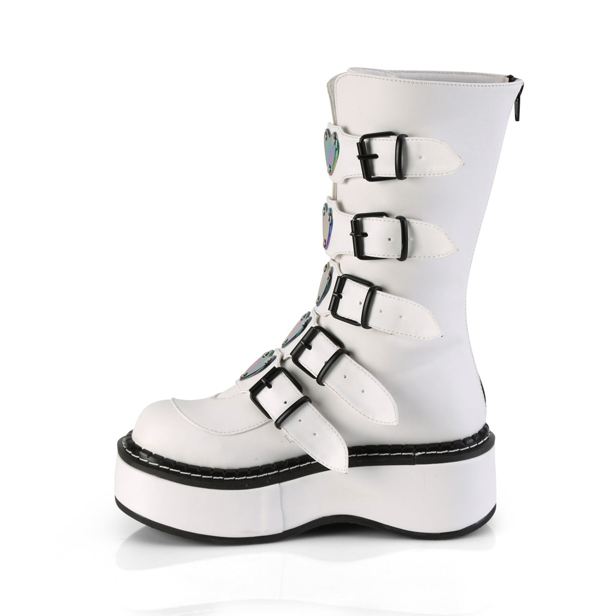 DemoniaCult Bottes de femmes EMILY-330 Wht Vegan Leather