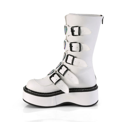 DemoniaCult Bottes de femmes EMILY-330 Wht Vegan Leather