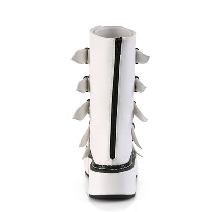 DemoniaCult Bottes de femmes EMILY-330 Wht Vegan Leather