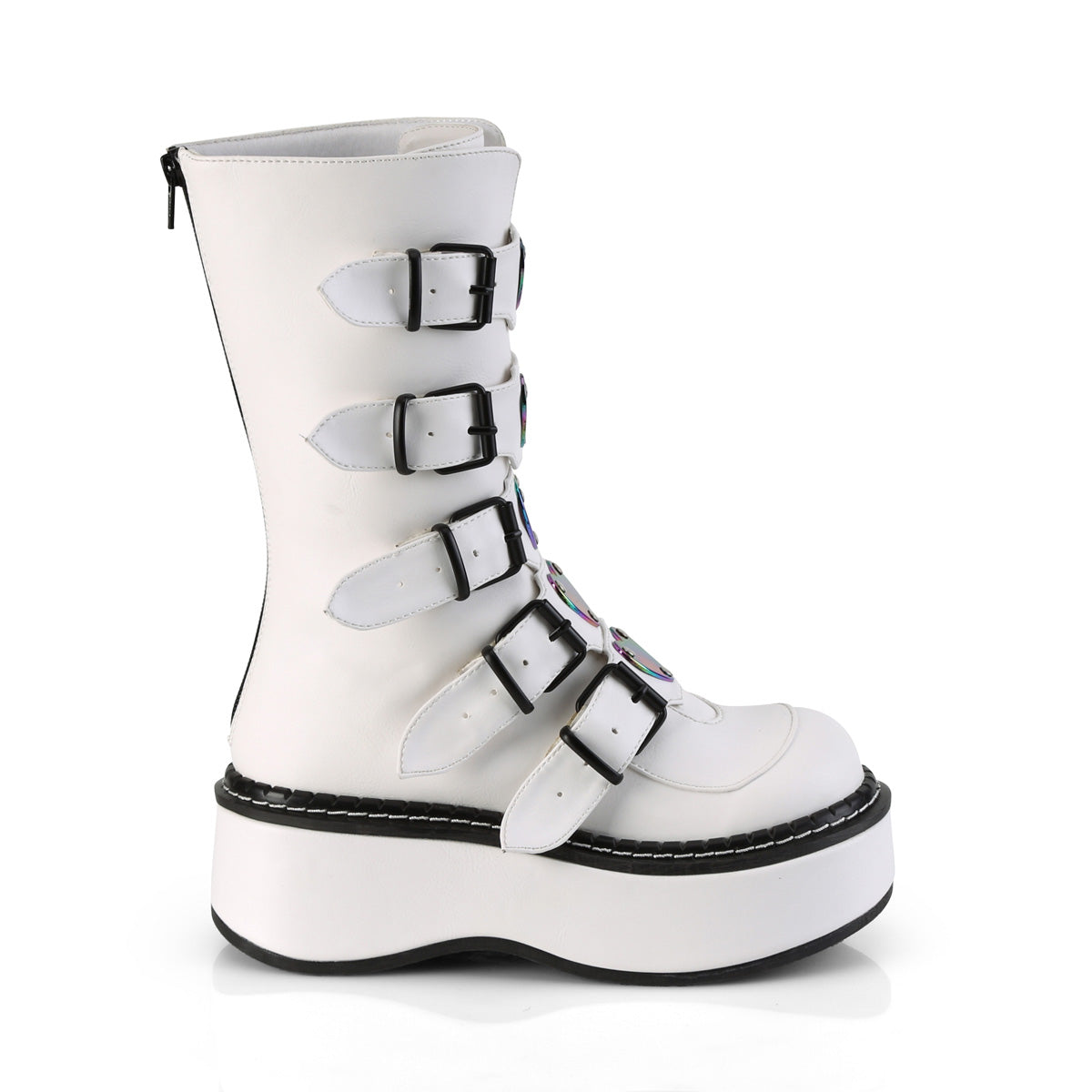 DemoniaCult Bottes de femmes EMILY-330 Wht Vegan Leather