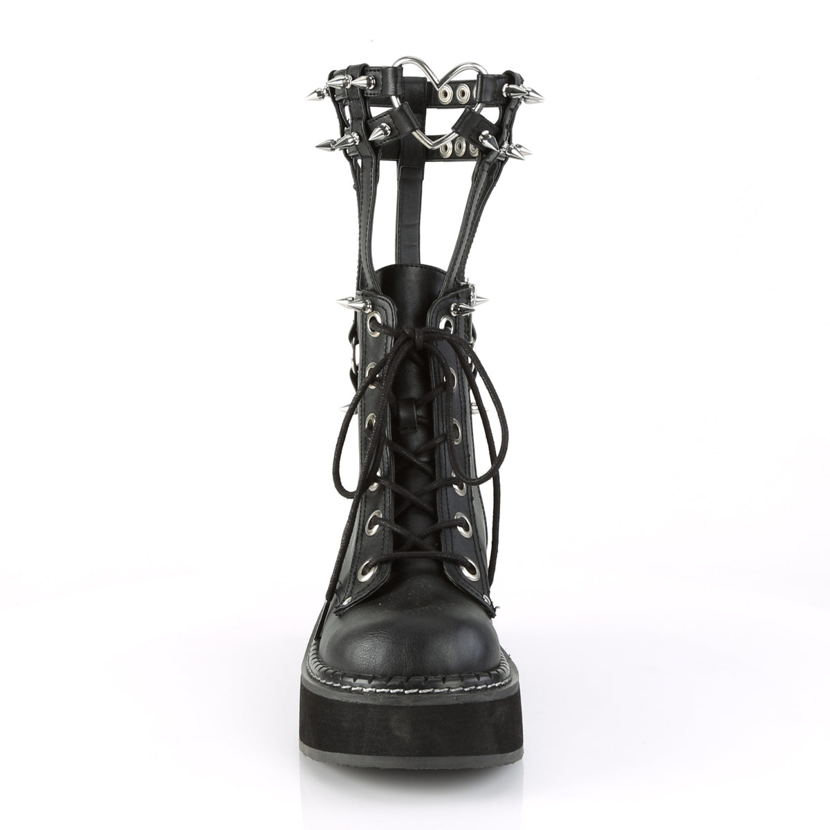 DemoniaCult Bottes de femmes EMILY-357 Cuir végétalien BLK