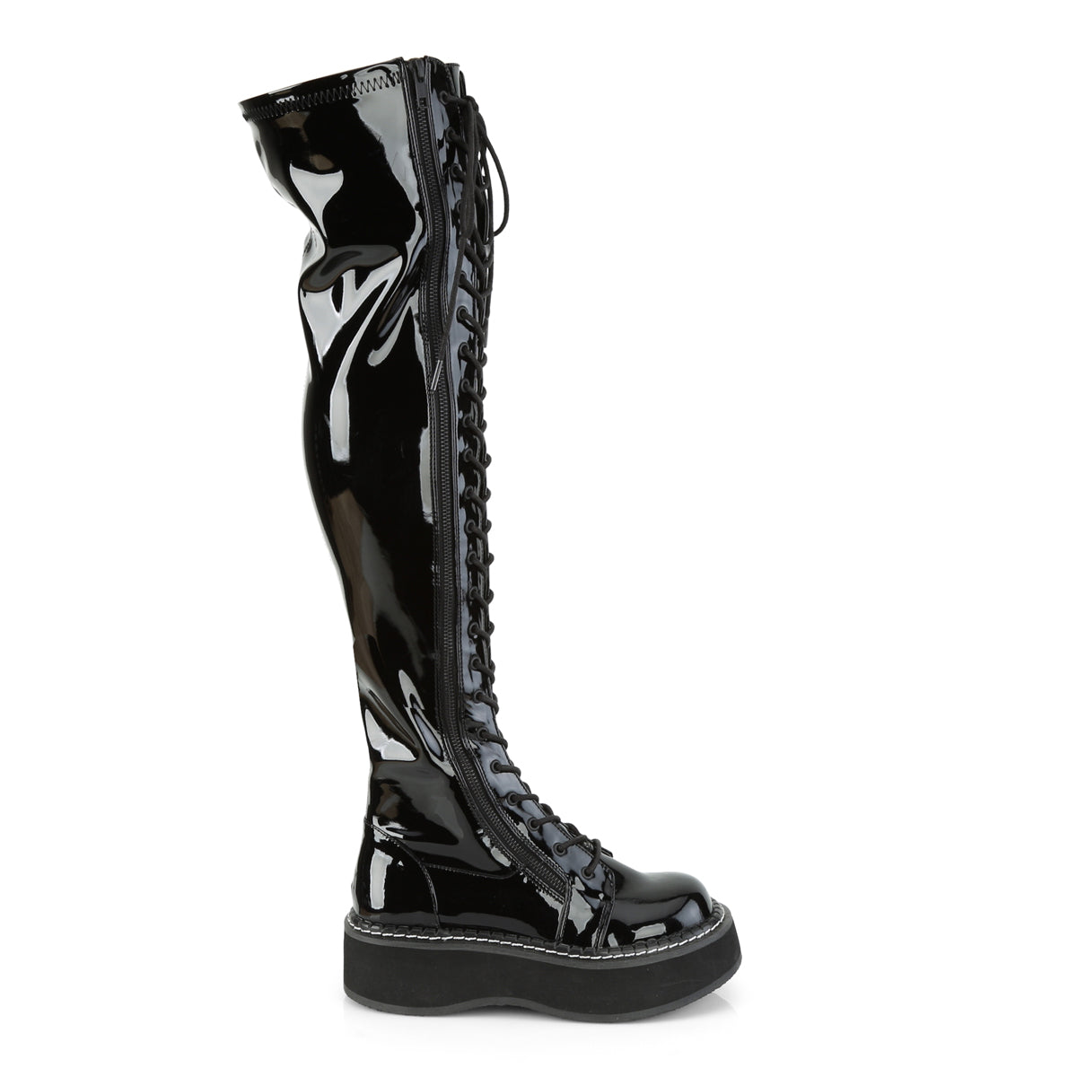 DemoniaCult Womens Boots EMILY-375 Blk Pat