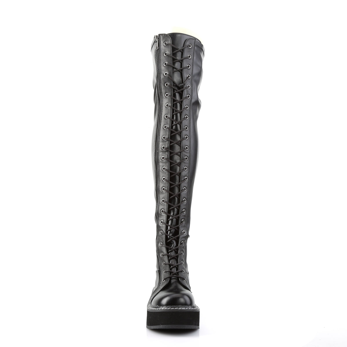 DemoniaCult Bottes de femmes EMILY 375 Cuir vegetalien Blk Str