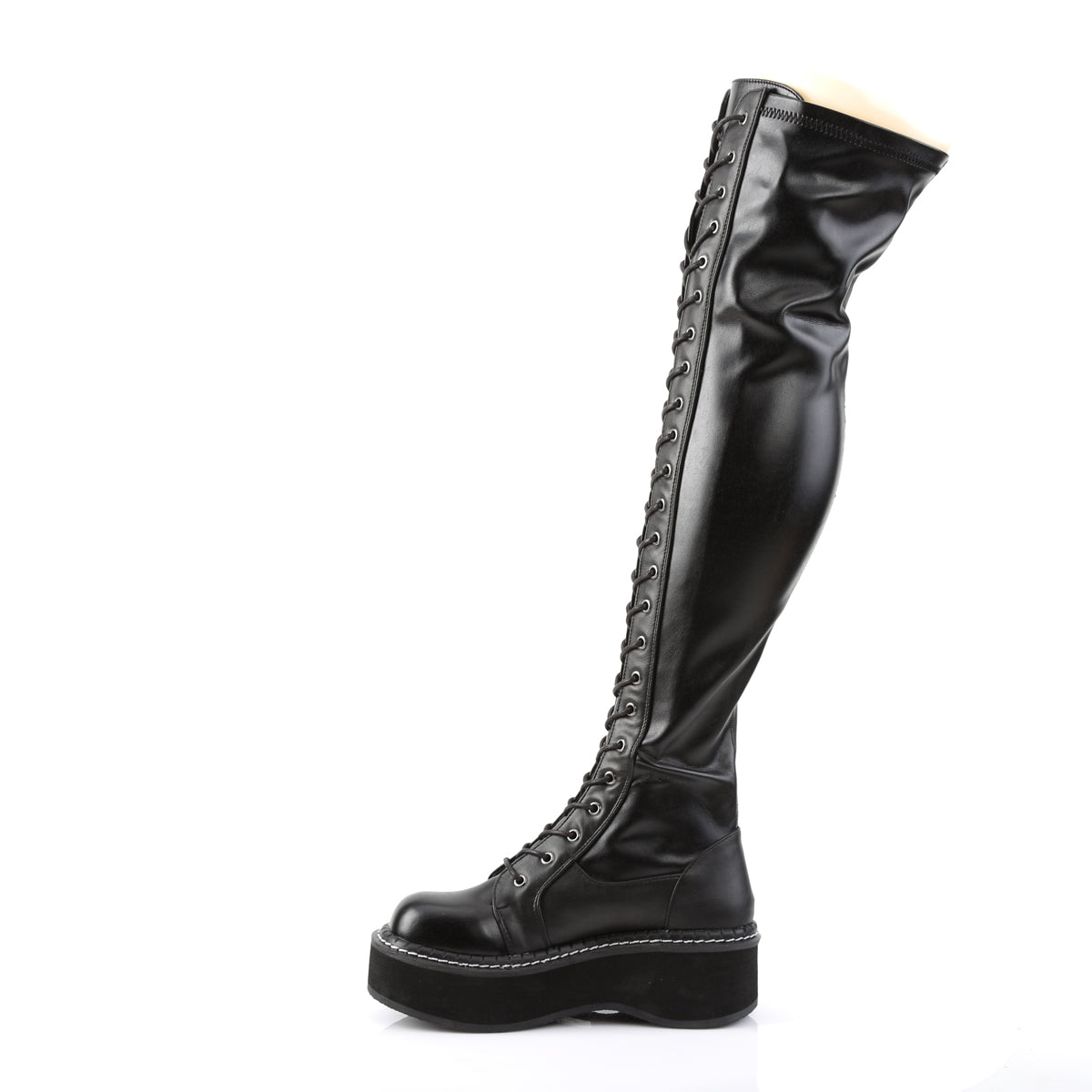 DemoniaCult Bottes de femmes EMILY 375 Cuir vegetalien Blk Str