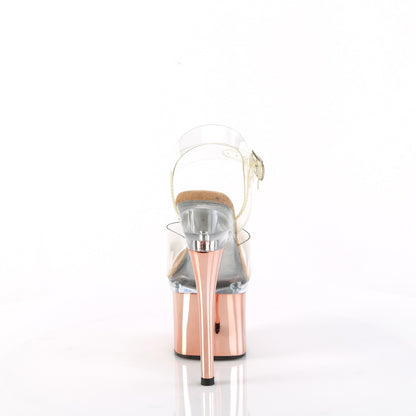 Pleaser  Sandals ESTEEM-708 Clr/Clr-Rose Gold Chrome