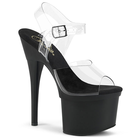 Pleaser Sandales pour femmes ESTEEM-708 CLR / BLK MATTE