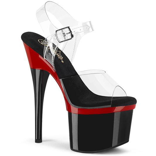 Pleaser Sandales pour femmes ESTEEM-708 CLR / RED-BLK