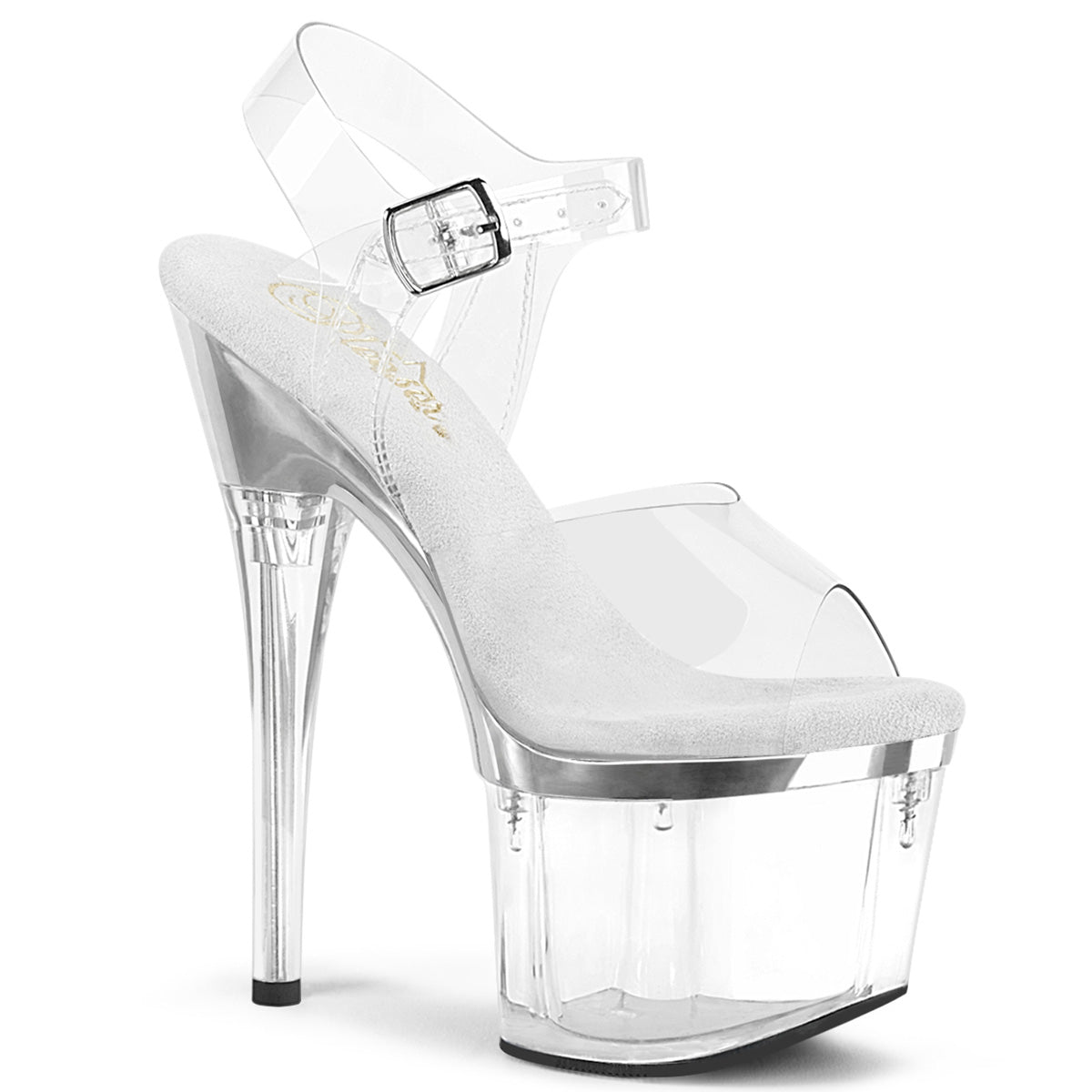 Pleaser  Sandals ESTEEM-708 Clr/Slv Chrome-Clr