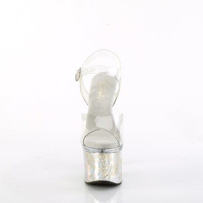 Pleaser  Des sandales ESTEEM-708ck CLR / CLR-SLV Holo Crackle