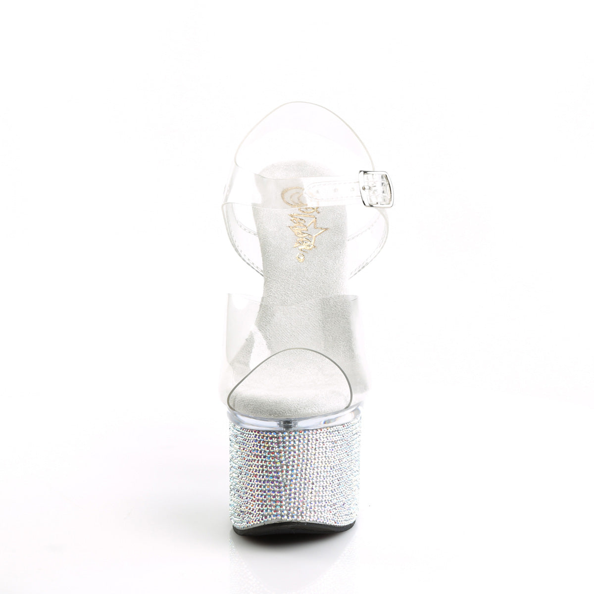 Pleaser Womens Sandals ESTEEM-708DM Clr/Clr-Slv AB RS