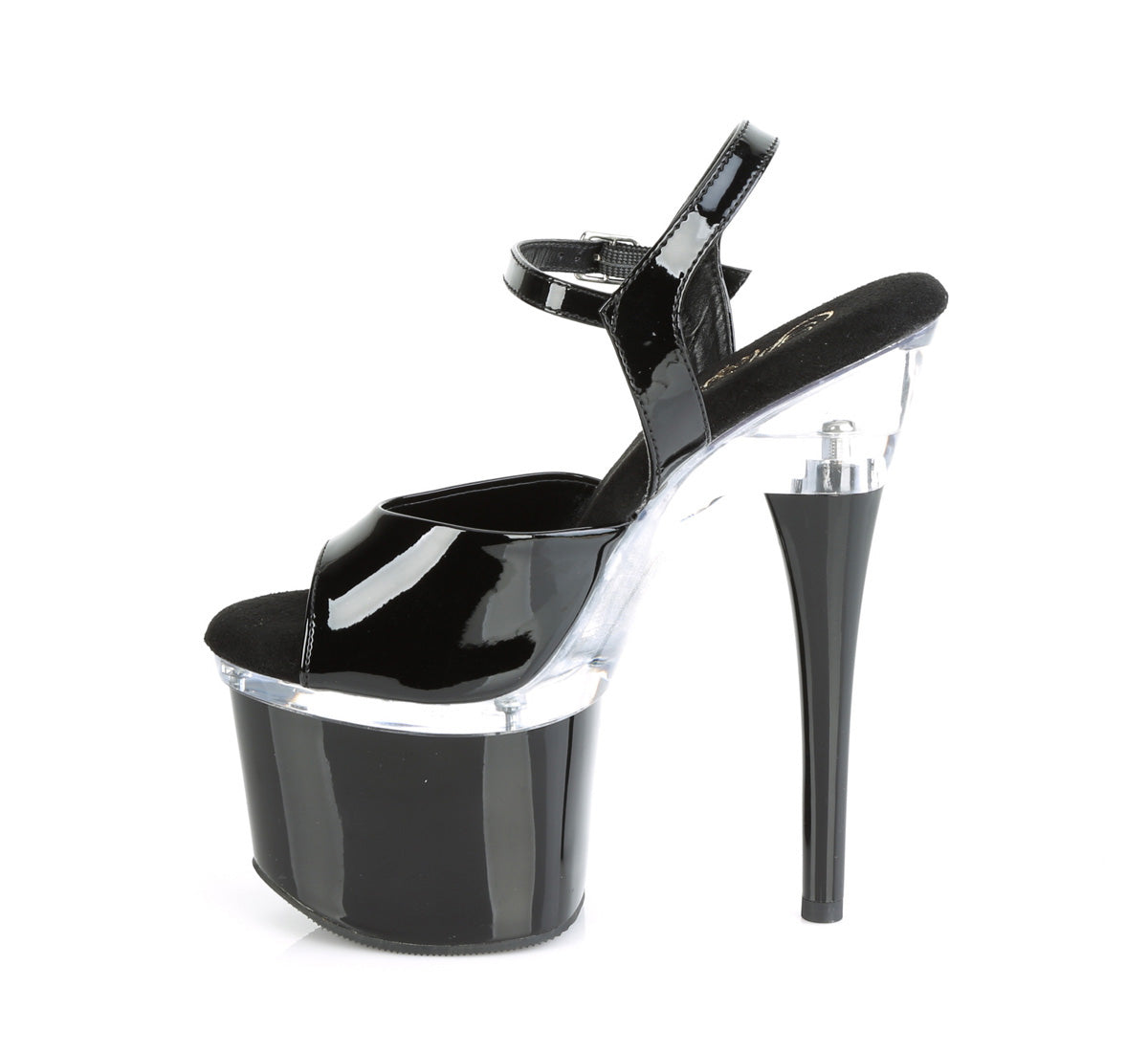 Pleaser Sandales pour femmes ESTEEM-709 blk pat / clr-blk