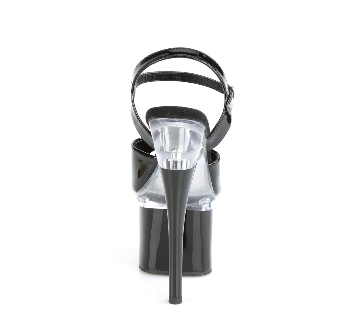 Pleaser Sandales pour femmes ESTEEM-709 blk pat / clr-blk