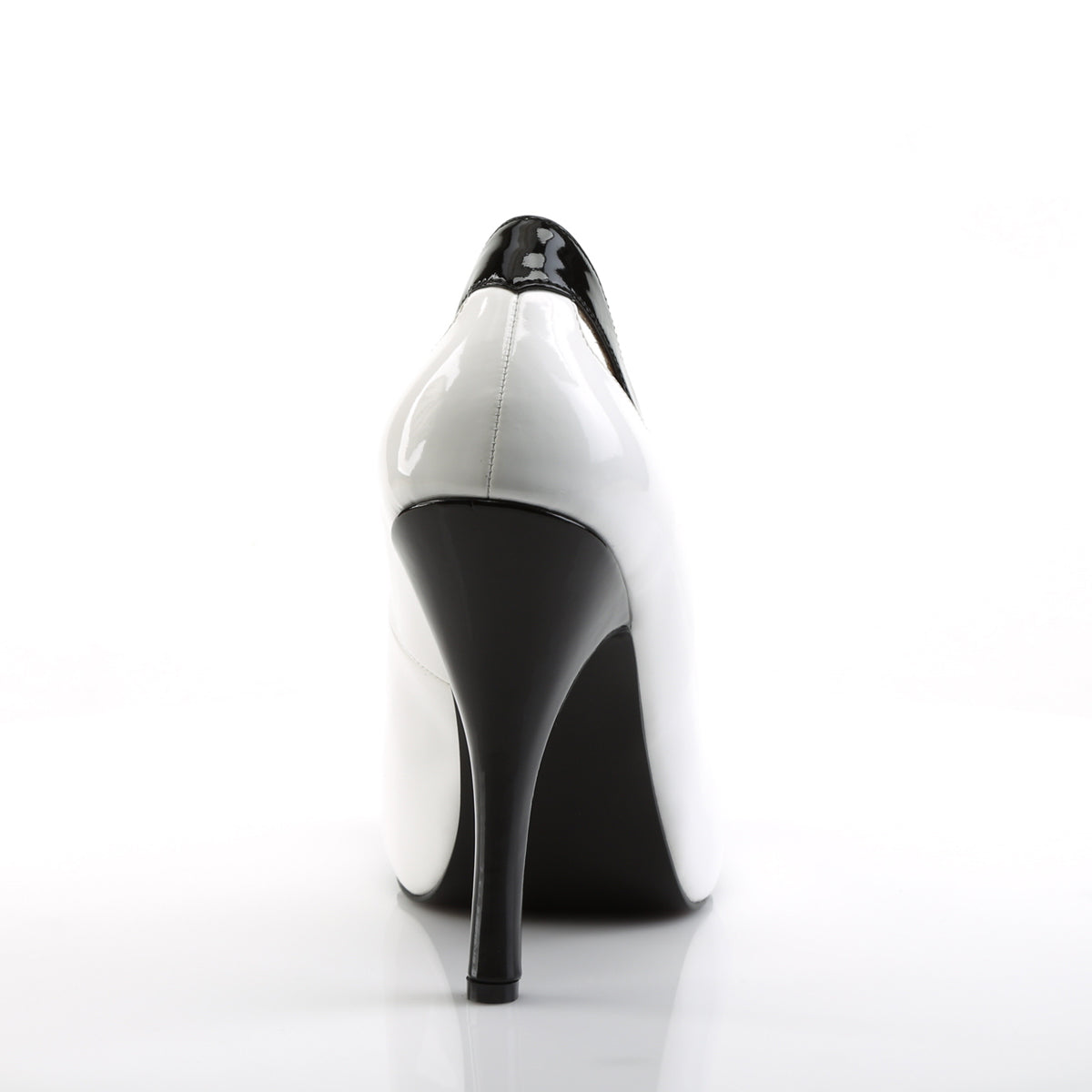 Pleaser Pink Label Womens Pumps EVE-07 Wht-Blk Pat