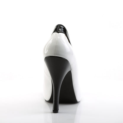Pleaser Pink Label Womens Pumps EVE-07 Wht-Blk Pat
