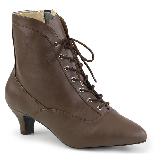 Pleaser Pink Label Womens Ankle Boots FAB-1005 Brown Faux Leather