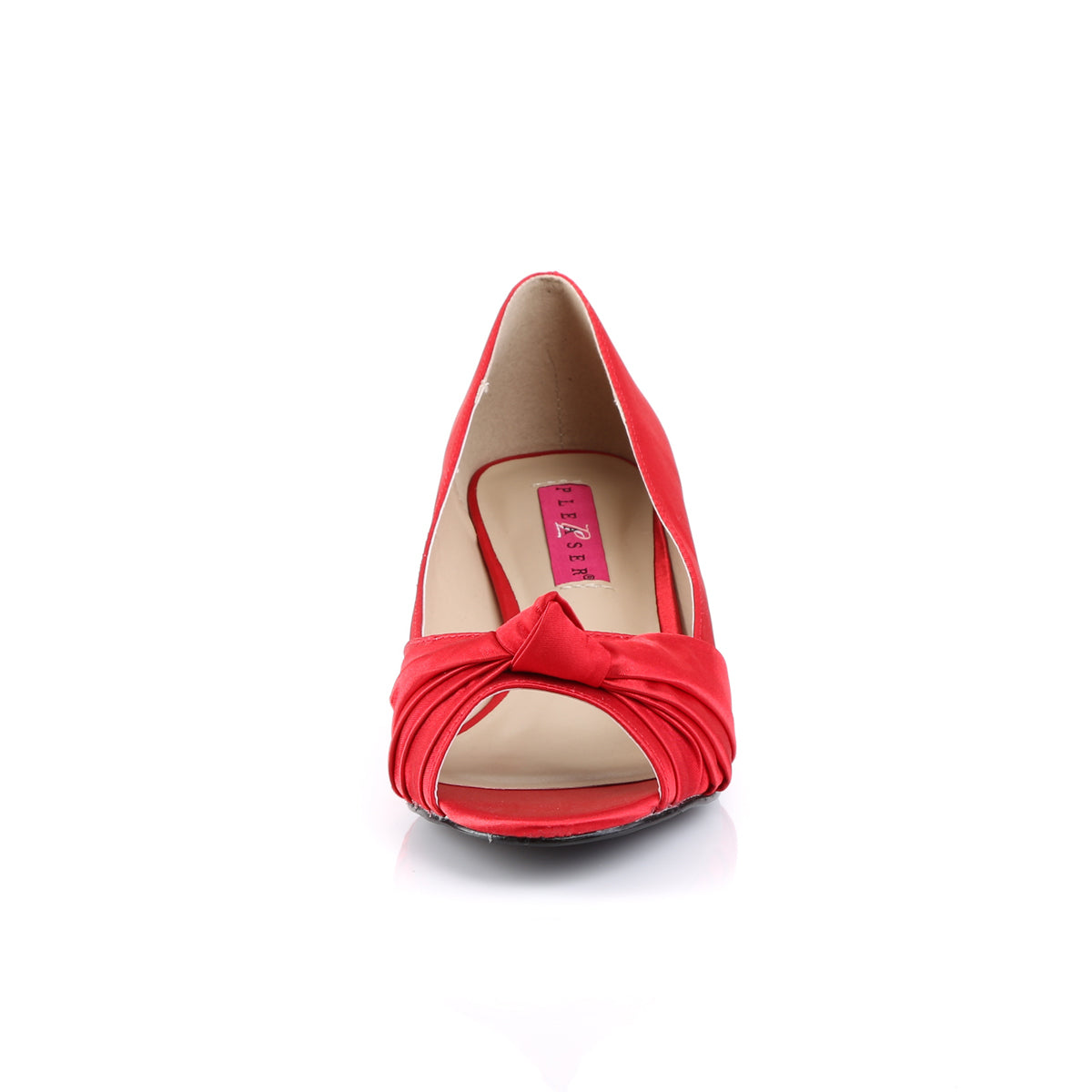 Pleaser Pink Label Womens Pumps FAB-422 Red Satin