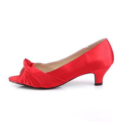 Pleaser Pink Label Womens Pumps FAB-422 Red Satin