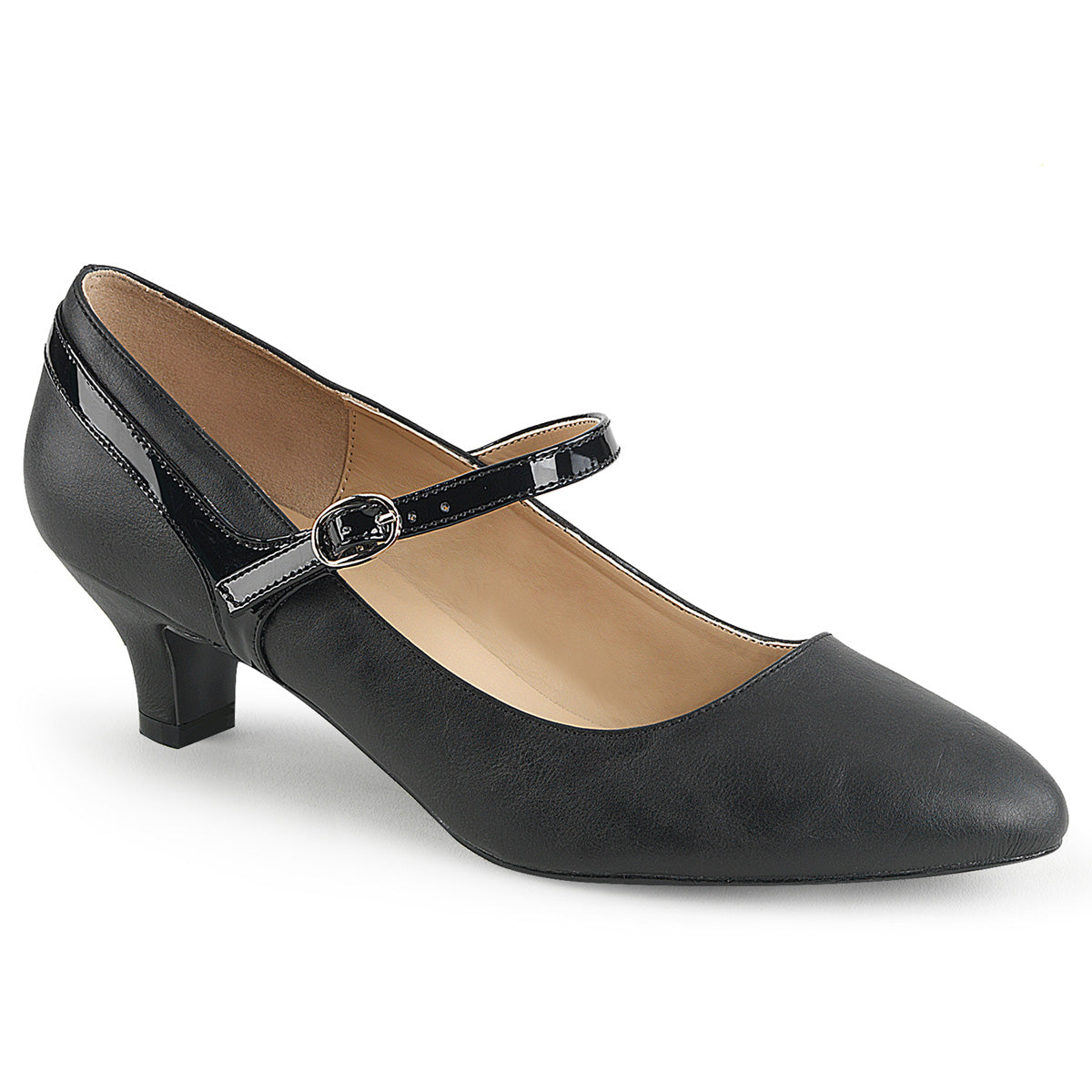 Pleaser Pink Label Pompes pour femmes FAB-425 Blk Faux Cuir-Pat