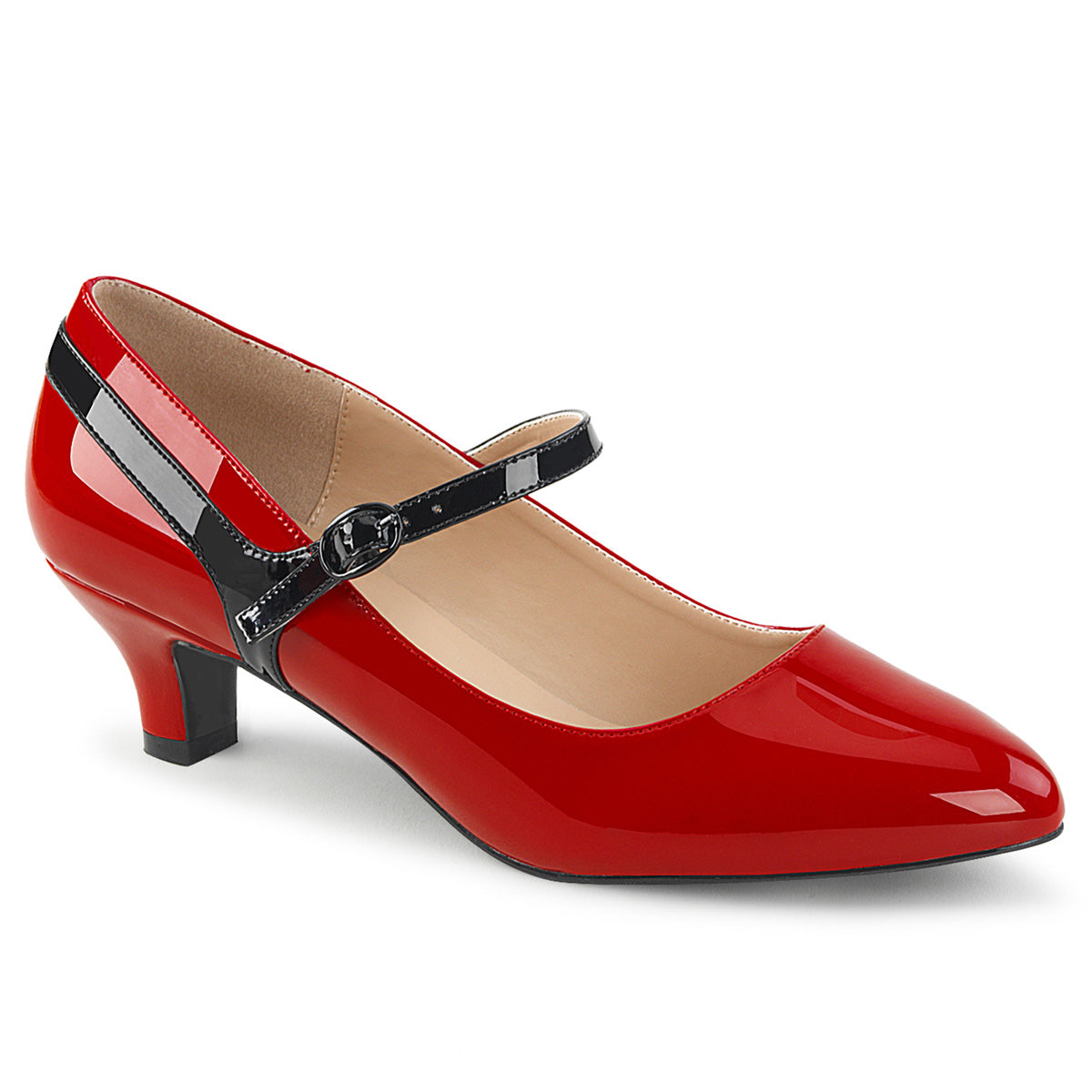 Pleaser Pink Label Pompes pour femmes FAB-425 Red-Blk Pat