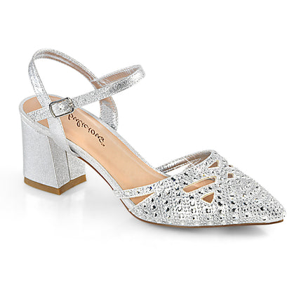 Fabulicious Womens Pumps FAYE-06 Slv Shimmering Fabric