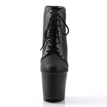 Pleaser Sandales pour femmes FEARLESS-700-28 BLK FAUX CUIR / BLK MATTE