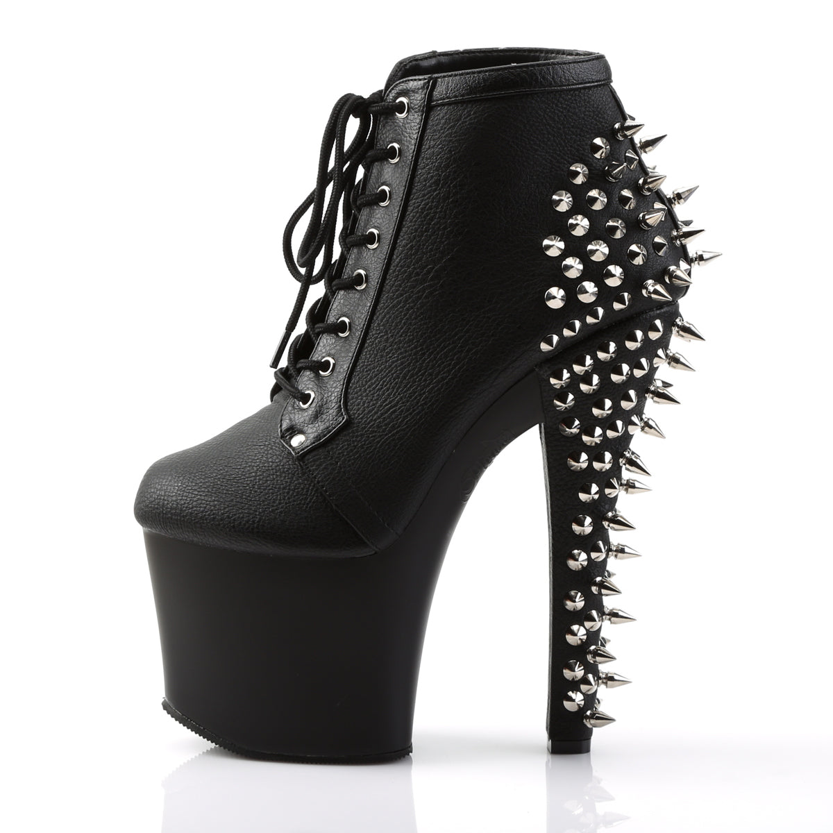 Pleaser Sandales pour femmes FEARLESS-700-28 BLK FAUX CUIR / BLK MATTE