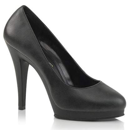 Pleaser Pink Label Womens Pumps FLAIR-480 Blk Pu/Blk Matte