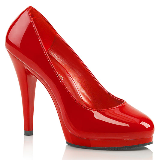 Pleaser Pink Label Womens Pumps FLAIR-480 Red Pat/Red