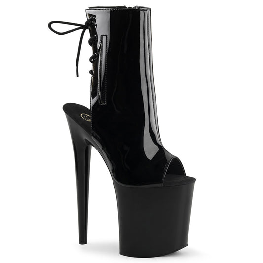 Pleaser Bottines pour femmes FLAMINGO-1018 BLK PAT / BLK
