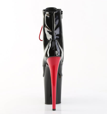 Pleaser Women's Platform Shoes FLAMINGO-1020 Blk Pat/Blk-Red