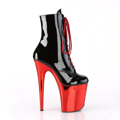 Pleaser Bottines pour femmes FLAMINGO-1020 blk pat / rouge chrome