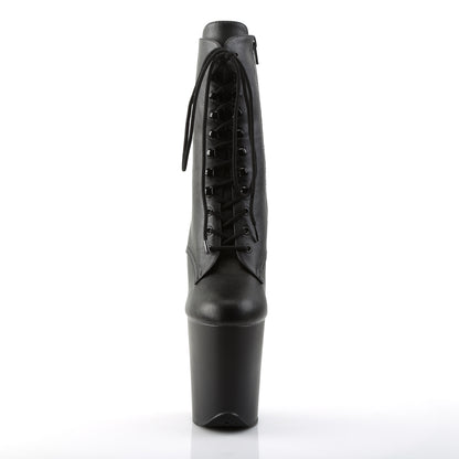 Pleaser Bottines pour femmes FLAMINGO-1020 Blk Faux Cuir / Blk Matte