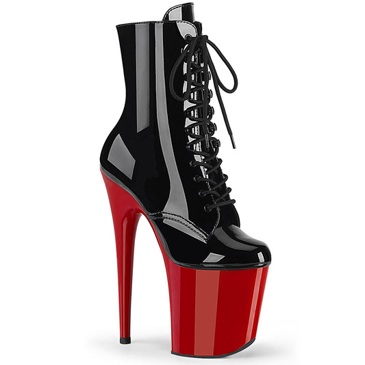 Pleaser Bottines pour femmes FLAMINGO-1020 blk pat / rouge