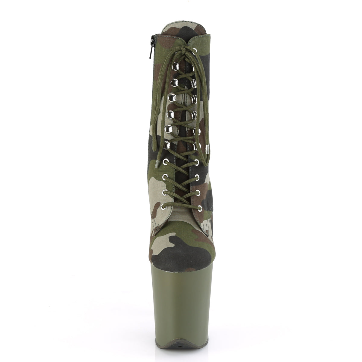 Pleaser Bottines pour femmes FLAMINGO-1020camo tissu camo vert / noir Olive Mat