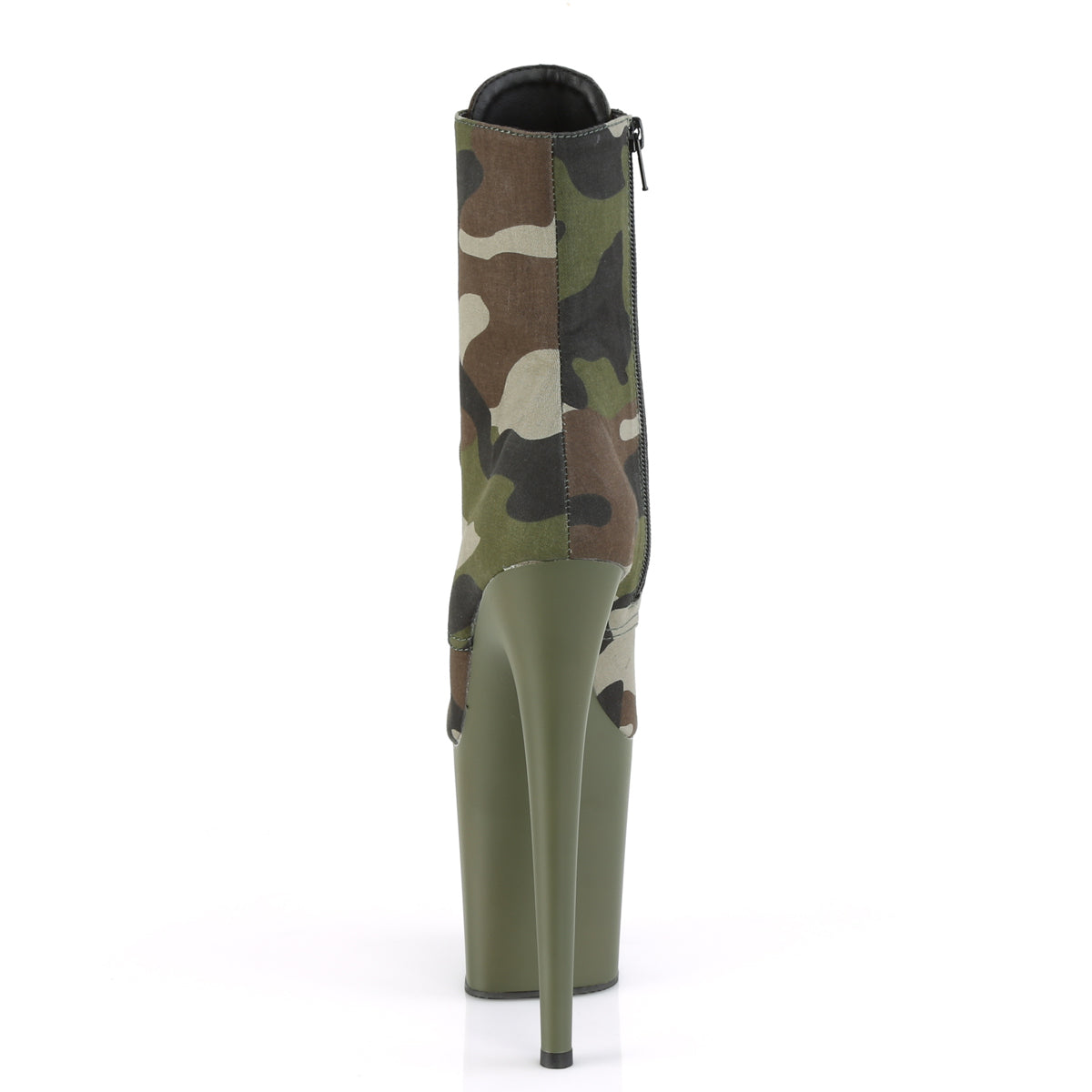 Pleaser Bottines pour femmes FLAMINGO-1020camo tissu camo vert / noir Olive Mat