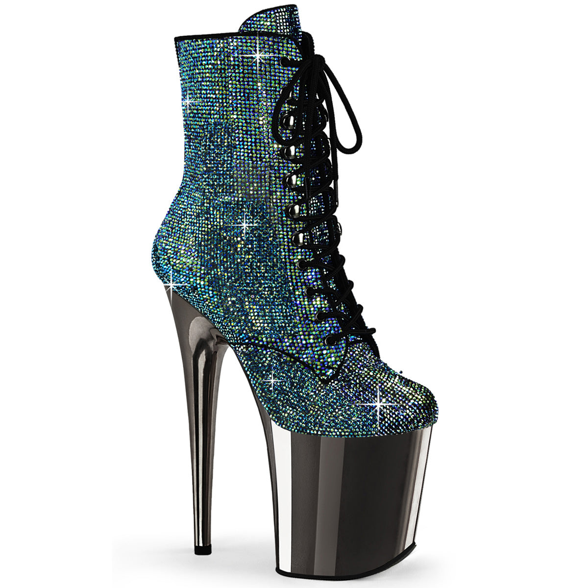 Pleaser  Bottines FLAMINGO-1020CLRS Turquoise Multi RS / Ensan Chrome