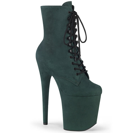 Pleaser Bottines pour femmes FLAMINGO-1020FS Emeraude Green F. Suede / Emerald Green F.Suede
