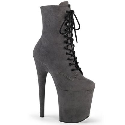 Pleaser Bottes d'Ankle FLAMINGO-1020FS Grey Faux Suede / Grey Faux Suede