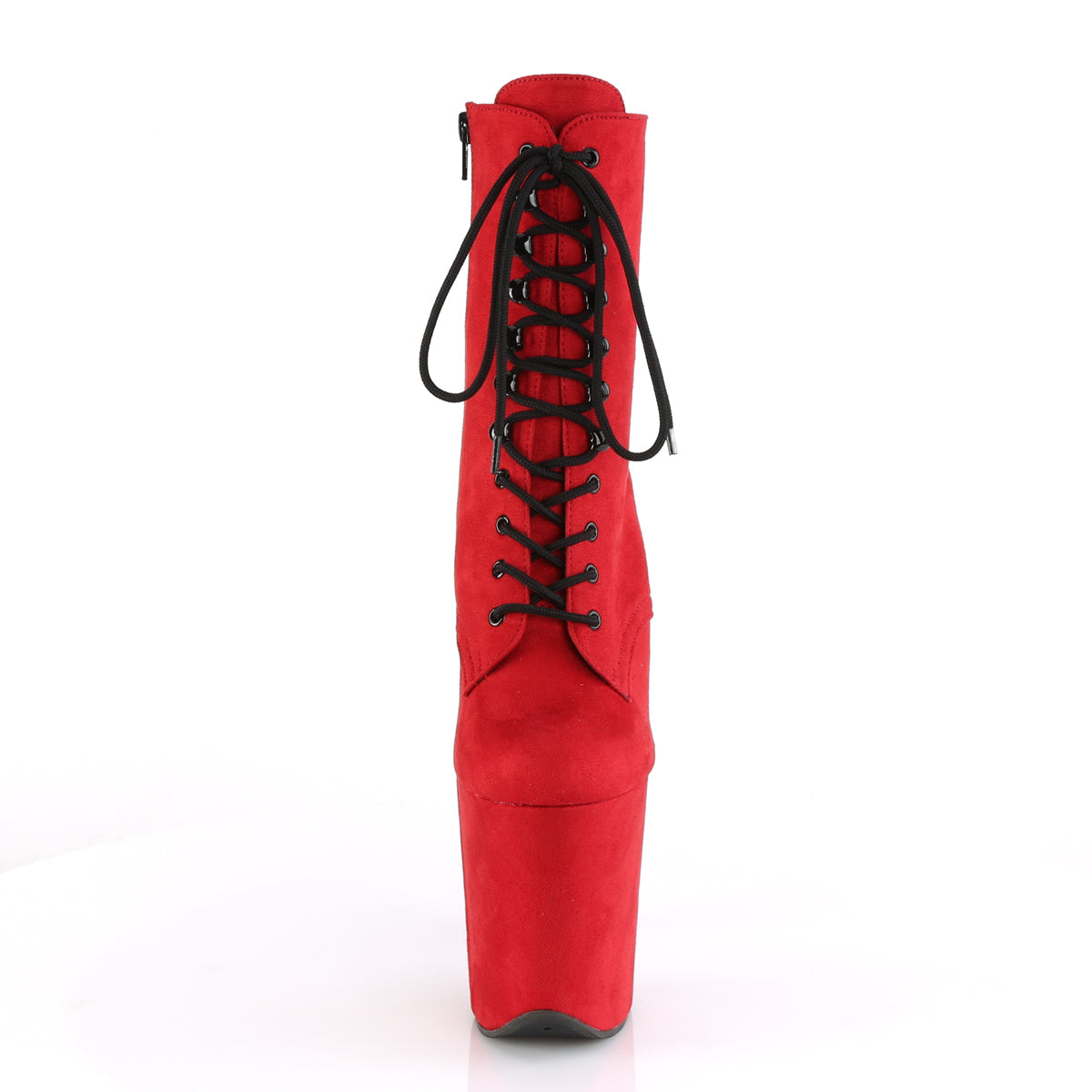Pleaser Womens Ankle Boots FLAMINGO-1020FS Red Faux Suede/Red Faux Suede