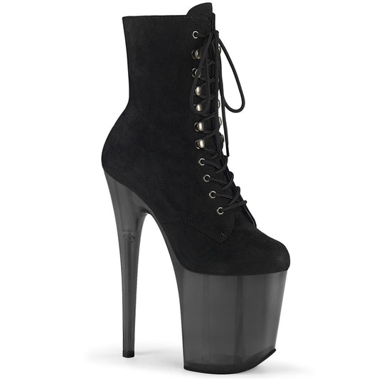 Pleaser Bottines pour femmes FLAMINGO-1020FST BLK FAUX SUDE / BLK givré