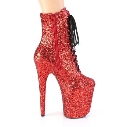 Pleaser Bottines pour femmes FLAMINGO-1020gwr rouge paillettes / paillettes rouges